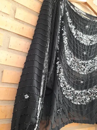 Blusa fiesta negra con pedrería