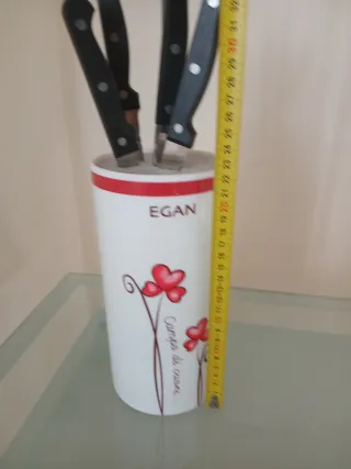 Ceppo portacoltelli Egan decorato fiori