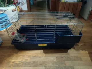 Gabbia coniglio con abbeveratoio e porta fieno