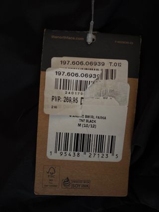 North Face Chaquetón Negro  talla M 10-12