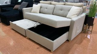 Sofá Cama Beige con Arcón 225cm