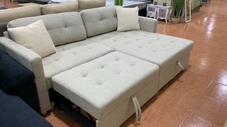 Sofá Cama Beige con Arcón 225cm