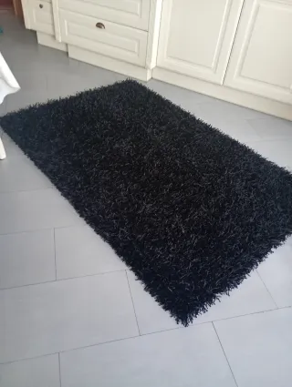 Alfombra Shaggy Negra Leroy Merlin