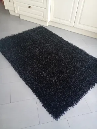 Alfombra Shaggy Negra Leroy Merlin