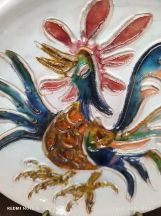 Plato decorativo cerámica gallo Portugal