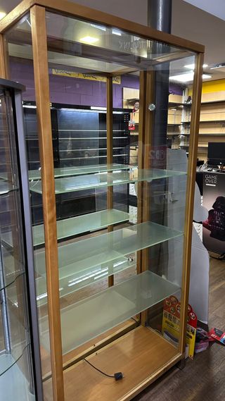 Expositor Estantería Madera y Cristal