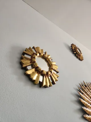 Espejo Sol Dorado Pequeño