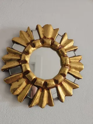 Espejo Sol Dorado Pequeño