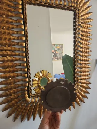 Espejo Sol Dorado Pequeño