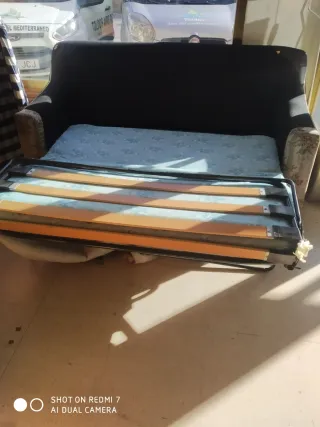 Sofá Cama Tela Floral Beige