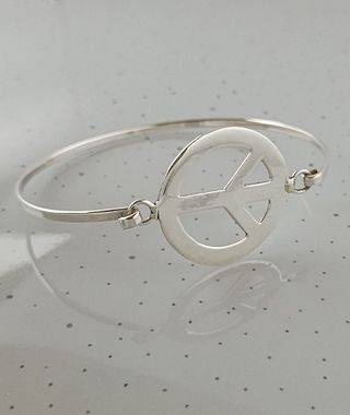 Pulsera Plata Ley 925 Símbolo Paz