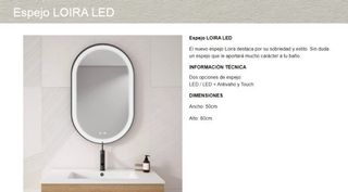 Espejo Loira LED Visobath 50x80 Marco Negro
