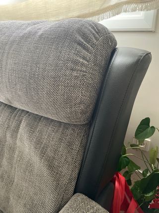 Sofá modular 4 plazas tela y piel sintética