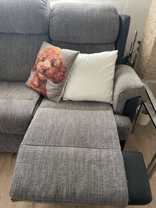 Sofá modular 4 plazas tela y piel sintética