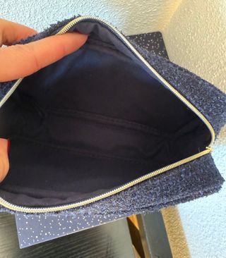 Borsa da toilette Chanel blu e dorata