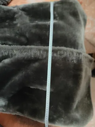 Abrigo Mouton Vintage Gris Talla Única