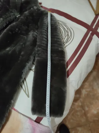 Abrigo Mouton Vintage Gris Talla Única