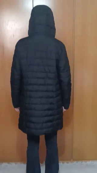 Anorak largo mujer negro