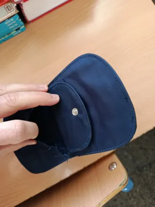 Cartera monedero vaquera con bordado