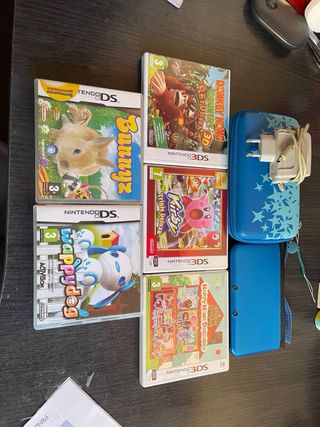 Nintendo 3DS XL Azul + Juegos + Estuche