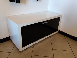 Scarpiera / Panca moderna - Bianco e Nero lucido