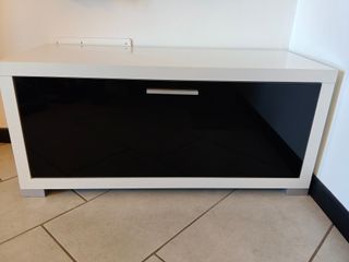 Scarpiera / Panca moderna - Bianco e Nero lucido