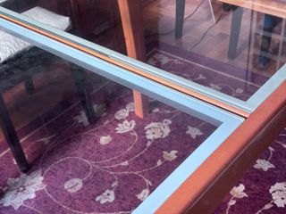 Mesa comedor extensible cristal y madera