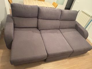 Sofá modular gris tela