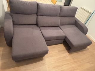 Sofá modular gris tela