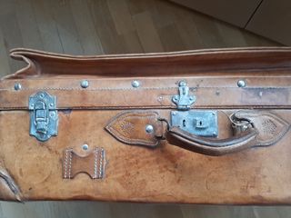 Maleta de cuero vintage de piel de vaca