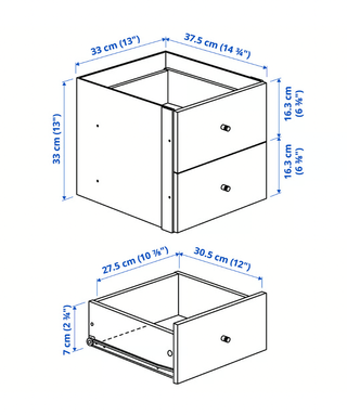 Estantería modular blanca con cajones