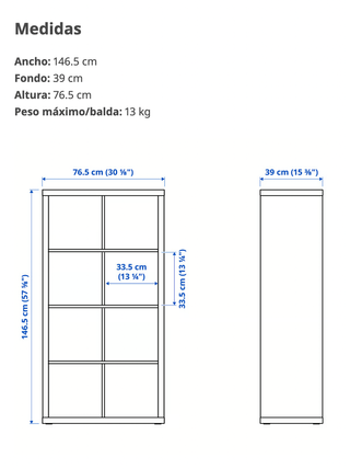 Estantería modular blanca con cajones