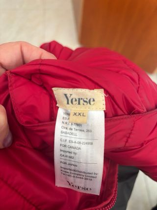 Anorak reversible granate y gris Yerse T.XXL