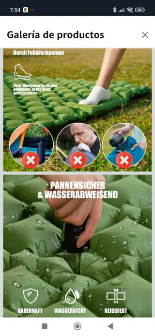 Esterilla de camping plegable