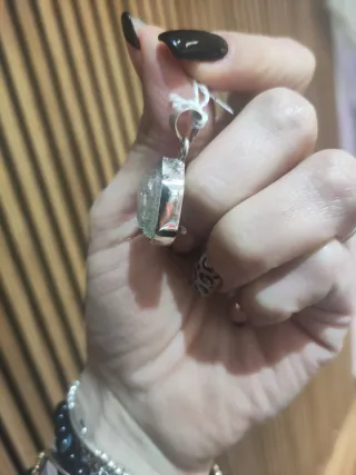 Colgante cuarzo diamante herkimer en plata de ley