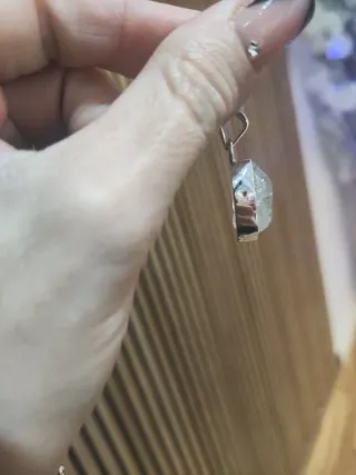 Colgante cuarzo diamante herkimer en plata de ley