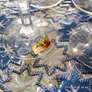 Servizio nr.24 bicchieri cristallo con bordo oro