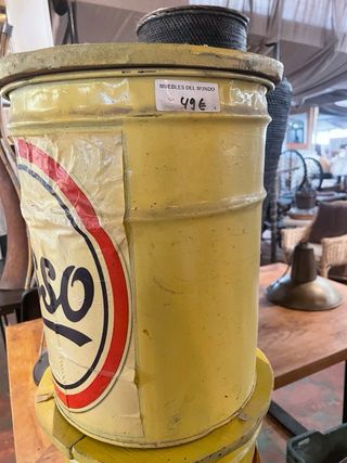 Taburete Industrial Esso Metal Amarillo