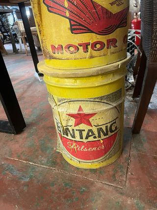 Taburete Industrial Esso Metal Amarillo