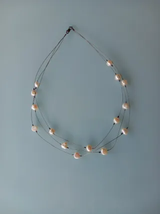 Gargantilla perlas agua dulce plata