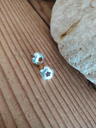 Conjunto collar y pendientes plata ámbar