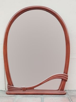 Espejo Ovalado Antiguo Madera