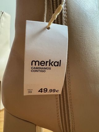 Botines Merkal Beige Tacón Plataforma