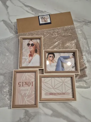 Portafoto legno con 4 foto dimensioni 10x15 nuovo