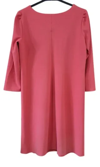 Vestido formal rosa V manga 3/4