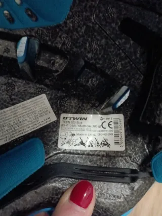 Casco Bicicleta Infantil Azul y Blanco