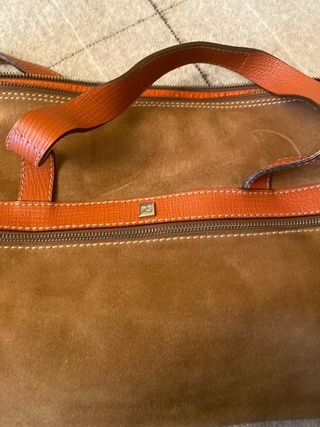 Bolso Purificación García Marrón y Naranja