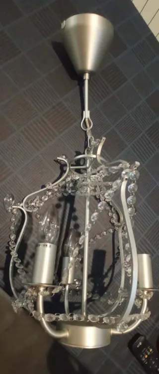 Lámpara lágrimas cristal oro y transparente