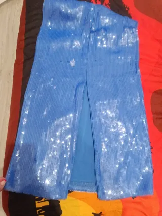 Falda Lentejuelas Azul Eléctrico