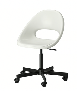 Silla de escritorio giratoria blanca con ruedas